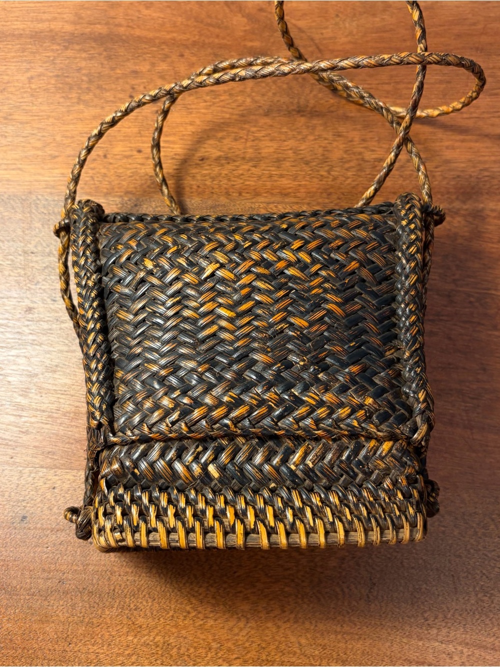 Antique Vintage Philippine Handwoven Cordillera Basket Backpack Filipino 1900s.